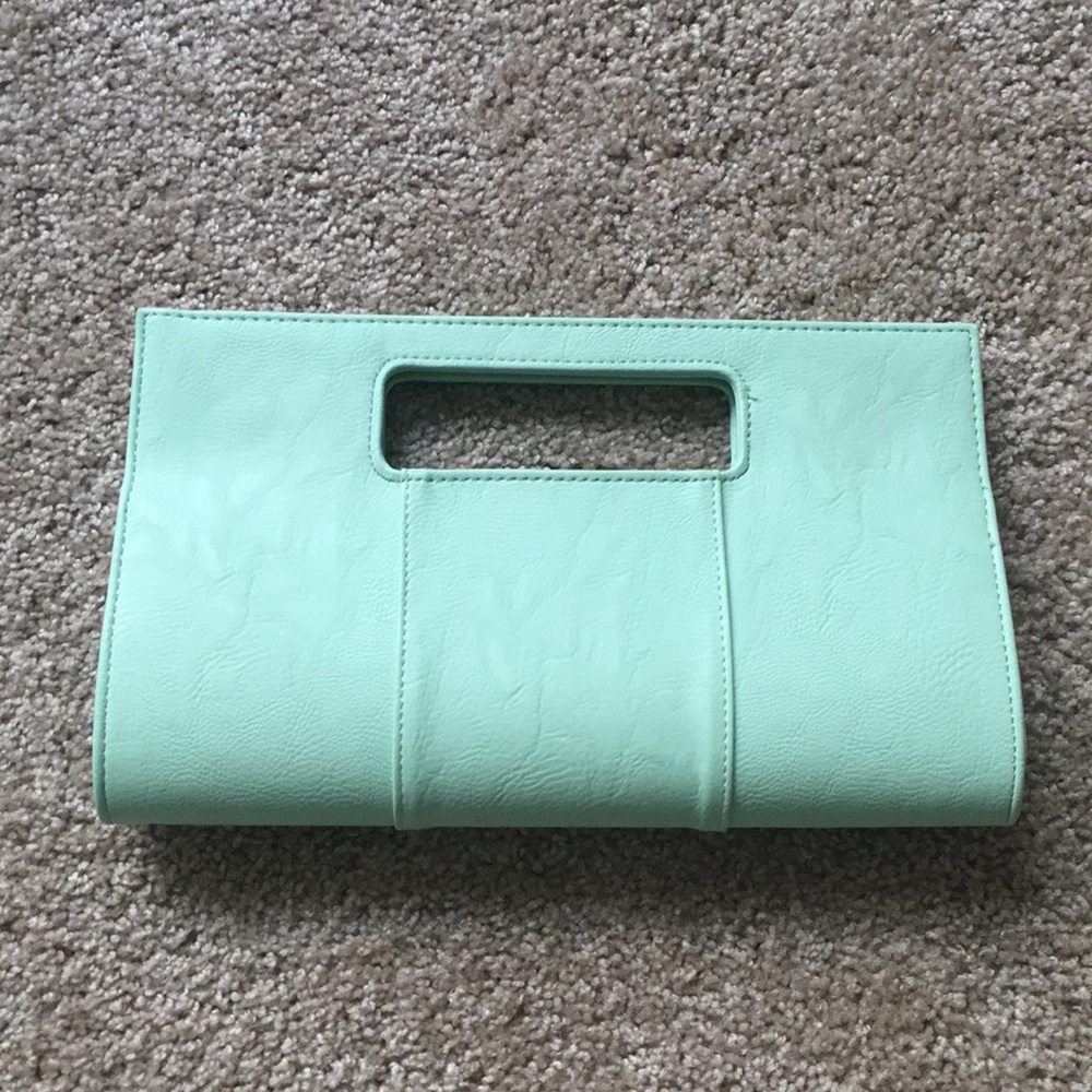 Mint green clutch